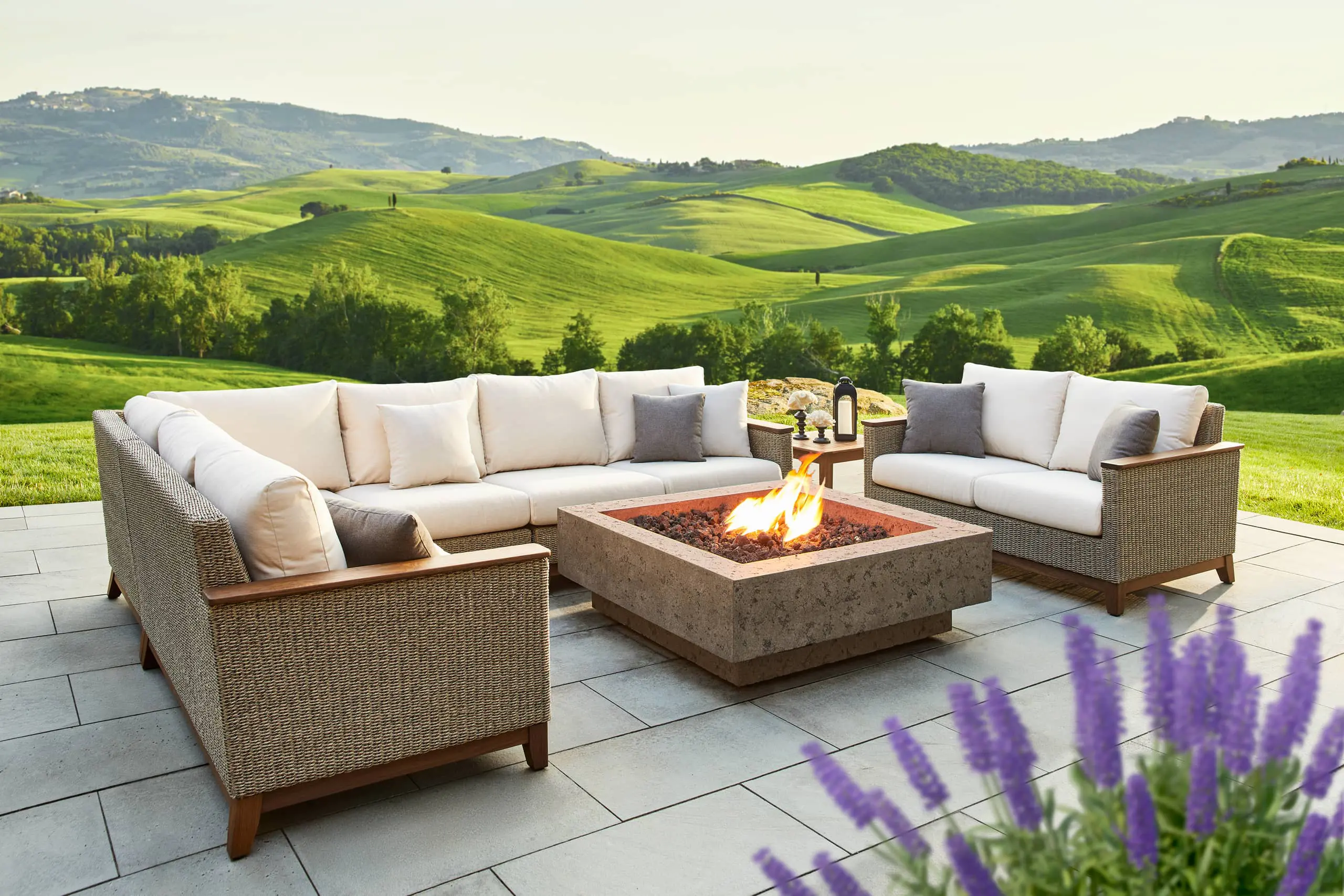 Jensen Outdoor Woven Viro Fiber Luxury Wood Furniture