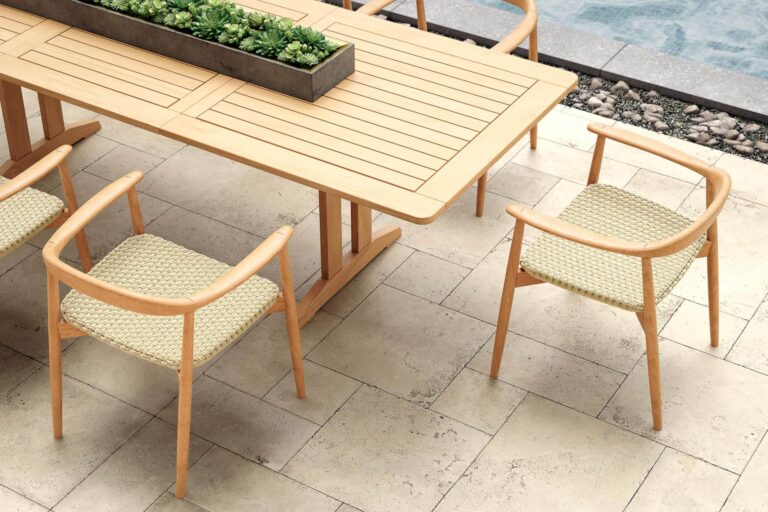 JensenOutdoor_DanaCollection_FoundationsCollection_74-103InchTeakDiningTable_Lifetyle3