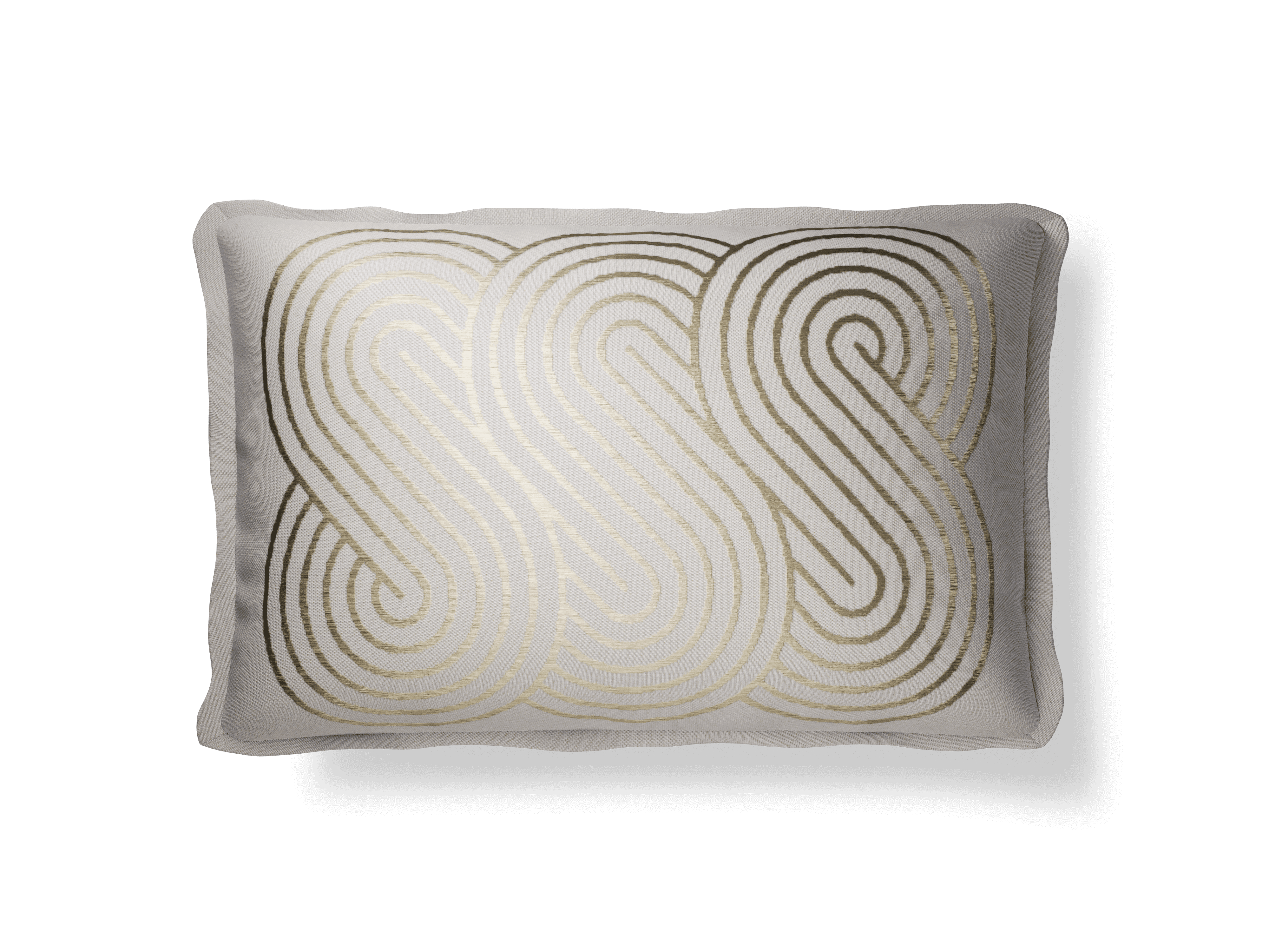 14×22″ Spiral Ivory/Gold Throw Pillow