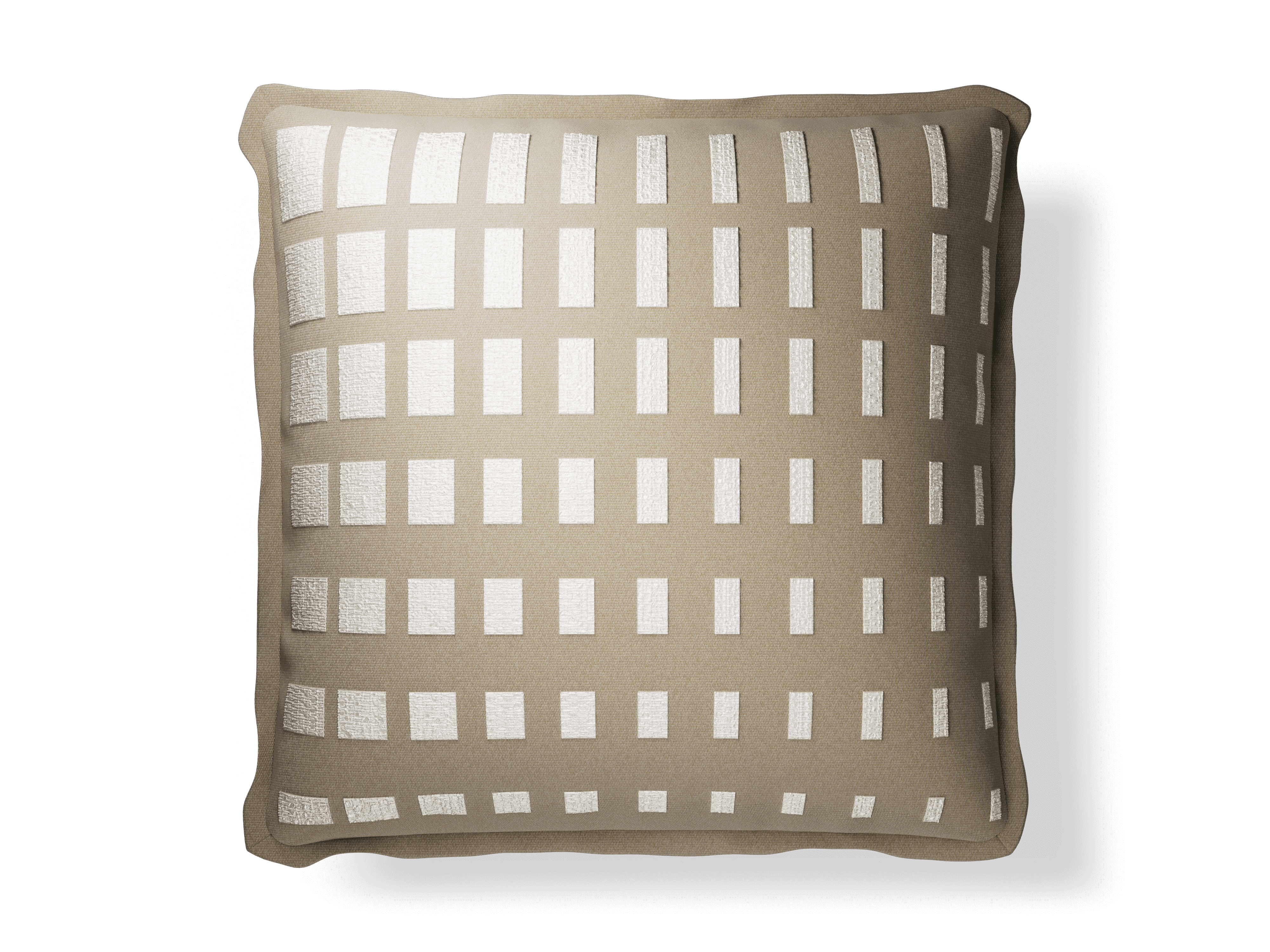 20×20″ Shadow Block Desert/Ivory Throw Pillow