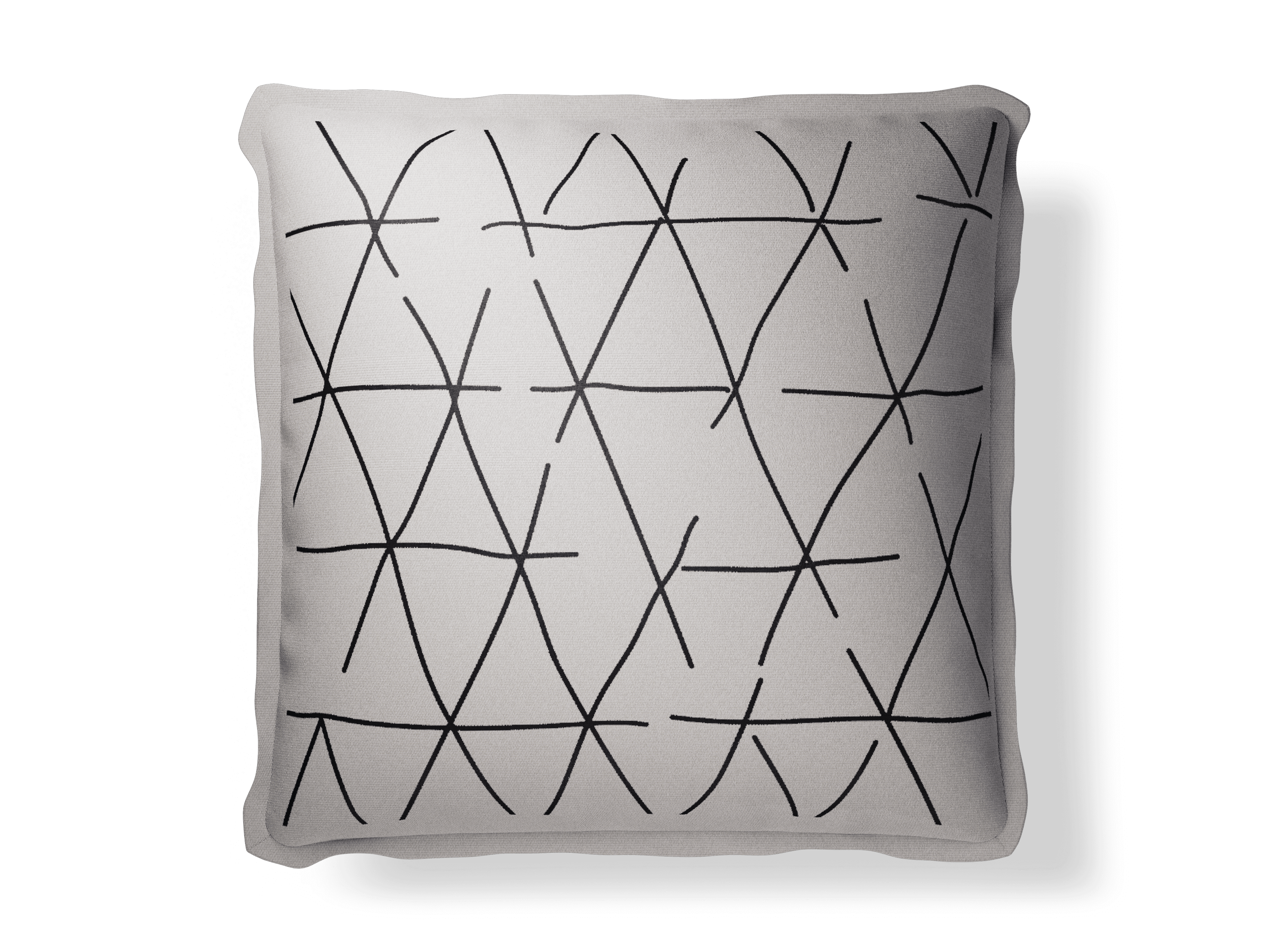 20×20″ Scratch Ivory/Charcoal Throw Pillow