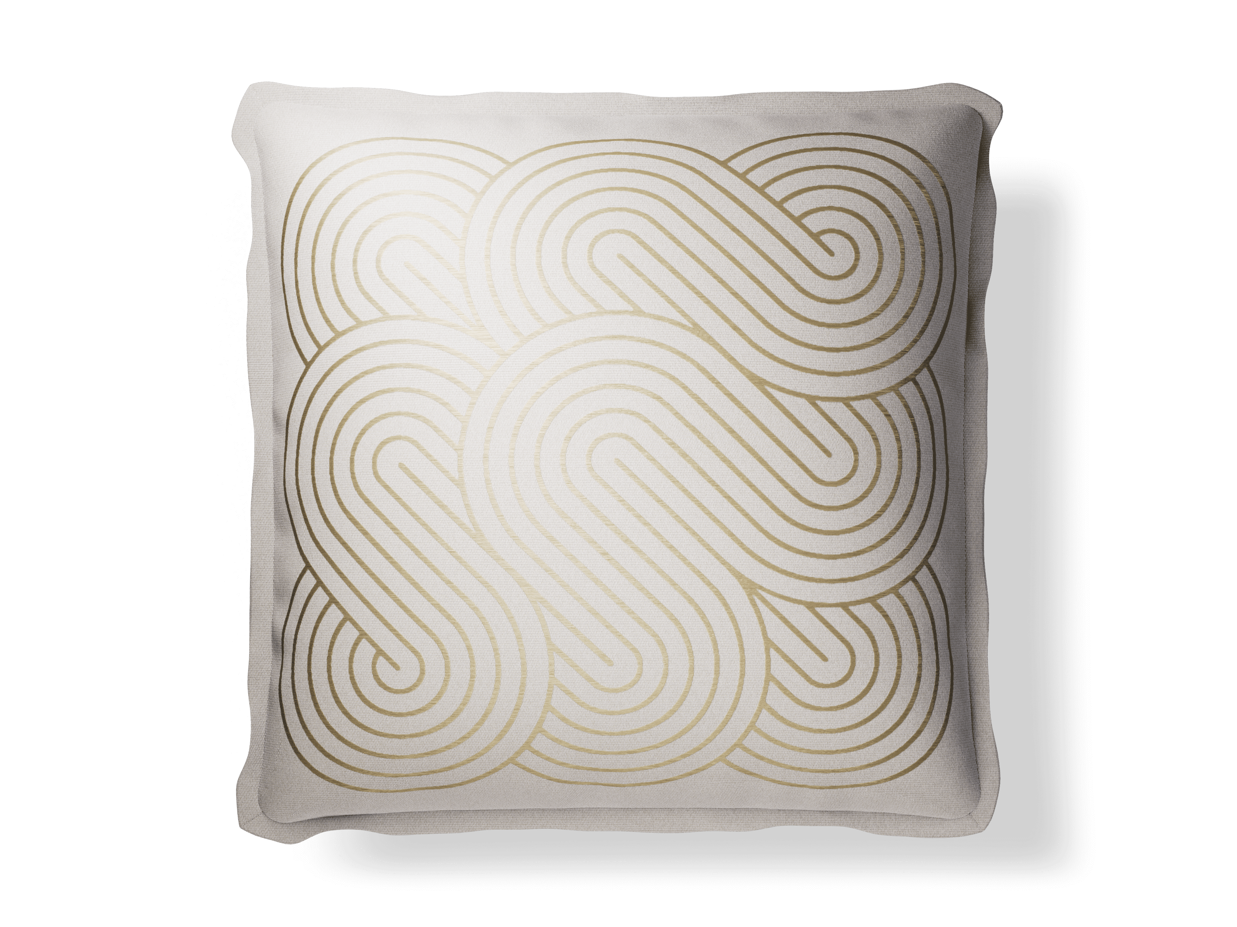 20×20″ Spiral Ivory/Gold Throw Pillow