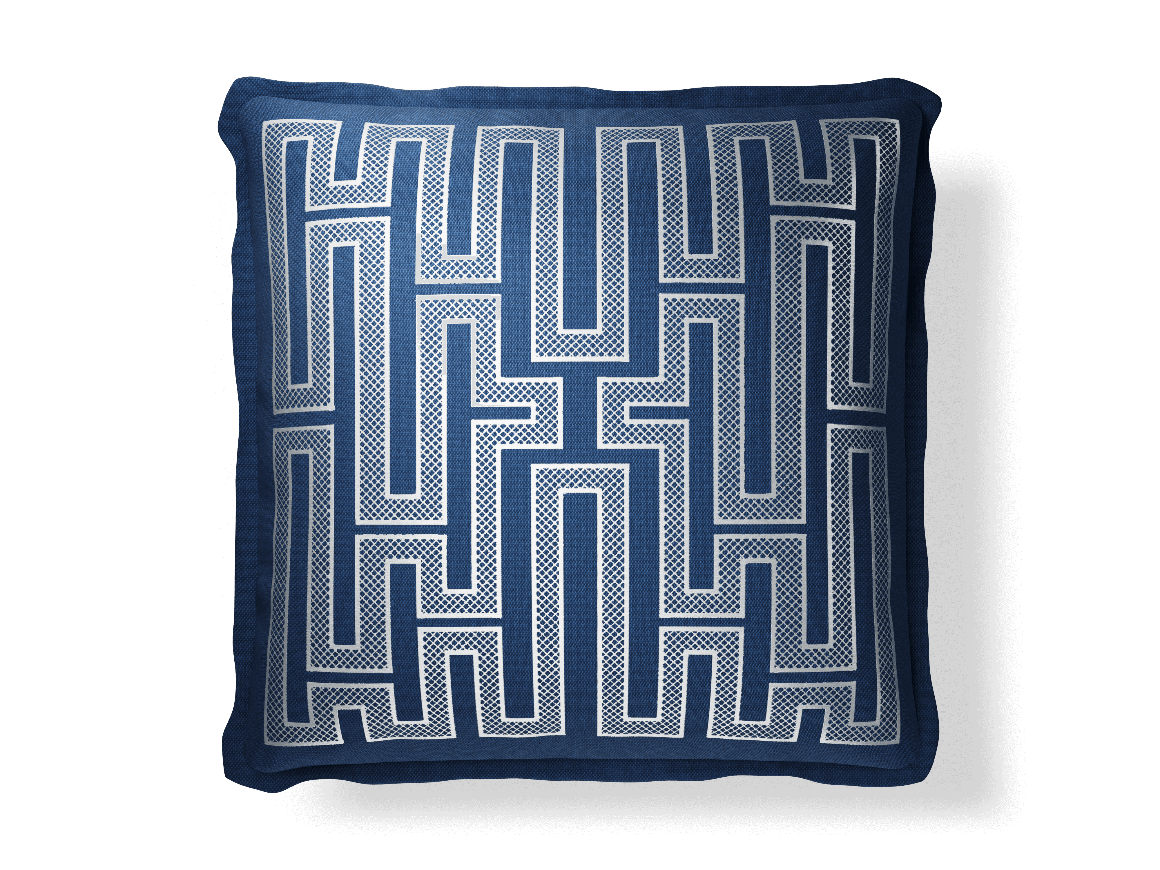 20×20″ Hampton Indigo/Ivory Throw Pillow