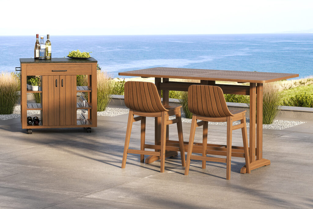Tree Foundations Table Foundations 64” x 32” Counter Height Table - Jensen Outdoor